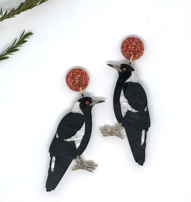 Magpie  Dangles  by Mox + co
