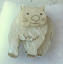 Load image into Gallery viewer, Bubule Wombat white   Brooch by Dianna &amp; Daisy Jean