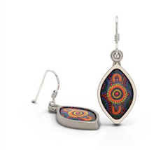 Load image into Gallery viewer, Sisters picking wildflowers Earrings Drop, Aboriginal designs, Allegria Designs