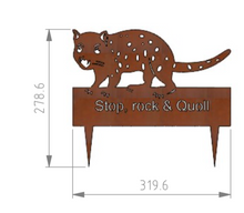 Load image into Gallery viewer, Quoll  Rusty Garden Art  By Dianna at Rocklilywombats   includes postage in Aust International freight extra