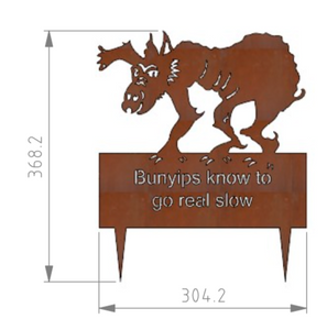 Bunyip  Rusted steel Garden Art  By Dianna at Rocklilywombats (includes postage in Aust) International freight extra
