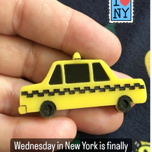 Load image into Gallery viewer, Yellow Taxi Cab Brooch  by Wednesday Jones UK