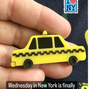 Yellow Taxi Cab Brooch  by Wednesday Jones UK