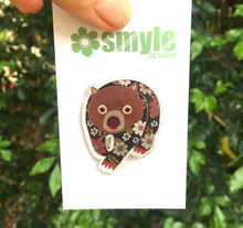 Load image into Gallery viewer, Pete Wombat  Pin  By Smyle Made in Australia from recycled acrylic