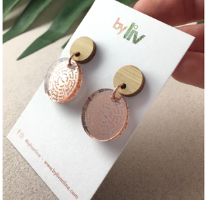 I am ..Affirmation Small Dangle  Rose Gold Mirror, By Liv