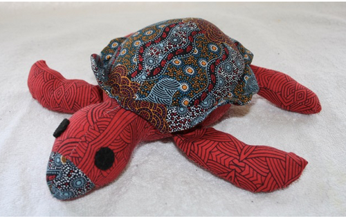 Stuart  Sea Turtle plushy toy : Aboriginal fabric : suitable under 3 yrs