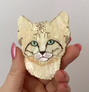 Stuart the Sand Cat Brooch by Daisy Jean Floral