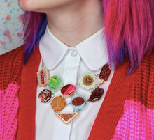 Load image into Gallery viewer, Sweet Treats Necklace by Gorydorky + gift Rocklily earrings.