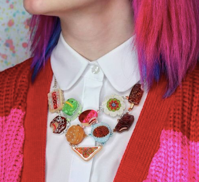 Sweet Treats Necklace  + gift Rocklily earrings. By Gory Dorky / Puddle and Squeak