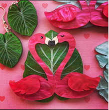 Load image into Gallery viewer, Sweetheart Flamingo Brooch -  Green   By Martini Slippers