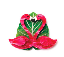 Load image into Gallery viewer, Sweetheart Flamingo Brooch -  Green   By Martini Slippers