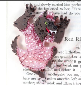 Big bad Wolf  Brooch By Gory Dorky / Puddle and Squeak