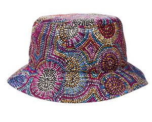 Tina Martinl Aboriginal design  MEDIUM  Bucket hat made in China Not avail to USA