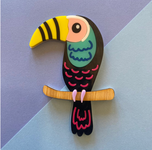 Toucan Brooch  by Mox + co with rocklily gift earrings
