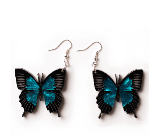 Black on sale butterfly earrings