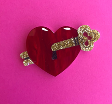 Load image into Gallery viewer, Unlock your Heart Brooch  by Daisy Jean
