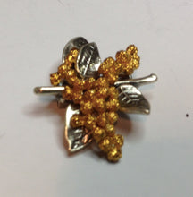 Load image into Gallery viewer, Golden Wattle Brooch  Pewter Antique Silver and Gold  Plated: Peek-a-Boo