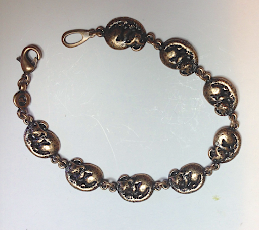 Possum Pewter  Antique copper Plated Bracelet: Peek-a-Boo