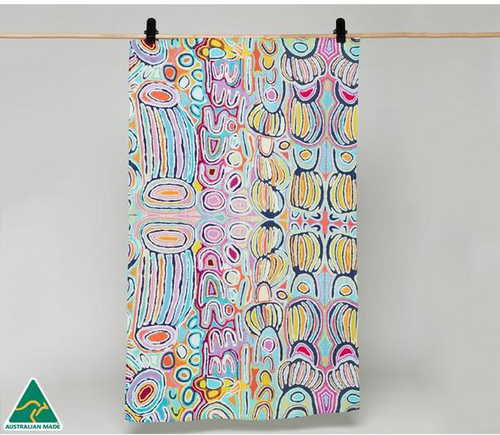 Judy Watson Aboriginal design Tea towel, made in Australia