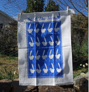 Blue Wren Linen Tea Towel