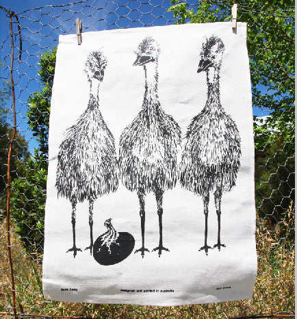 Emu Family Linen Tea Towel