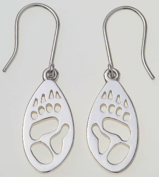 Wombat Silver Footprint Earrings â€“ Bushprints