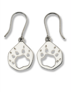 Tasmanian Devil Silver Footprint Earrings â€“ Bushprints
