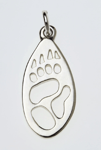 Wombat Silver Footprint Pendant â€“ Bushprints