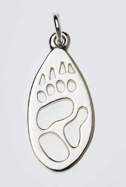 Wombat Silver Footprint Pendant â€“ Bushprints