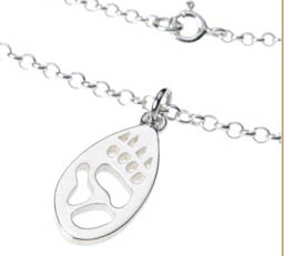 Wombat Silver Footprint Necklace â€“ Bushprints