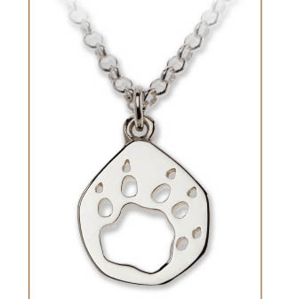 Tasmanian Devil  Silver Footprint Necklace Bushprints