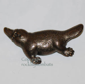 Platypus Side Pewter Brooch Antique Copper Plated