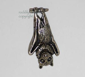 Bat Grey headed Flying Fox  Brooch Pewter Antique Silver – Pee