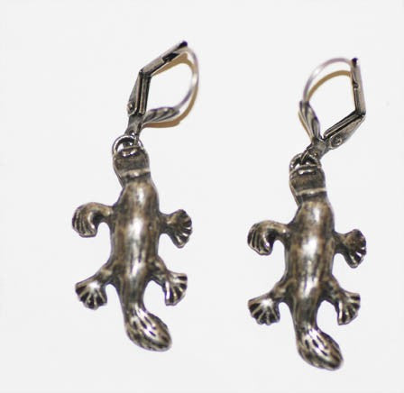 Platypus Earrings Pewter Antique Silver Plated