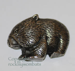 Wombat Brooch Pewter Antique Silver Plated