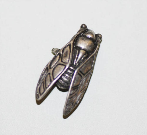 Cicada Pewter Brooch â€“ Peek-a-Boo