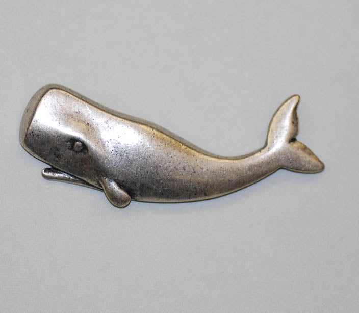 Sperm Whale Pewter Brooch Silver Plated â€“ Peek-a-Boo