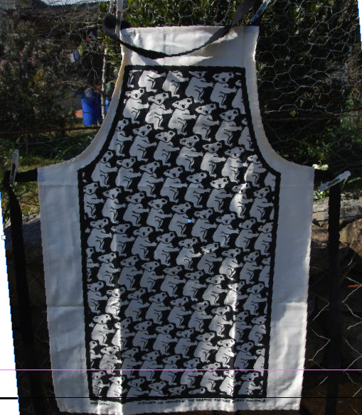 Koala Print Black Apron