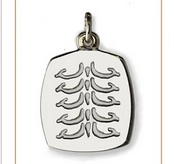 Green Sea Turtle Silver Footprint Pendant - - Bushprints