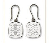 Green Sea Turtle Silver Footprint Earrings - Bushprint