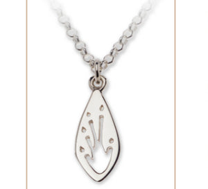Frill-neck Lilard silver footprint necklace-  Bushprint
