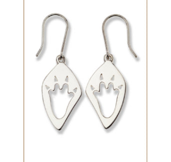 Crocodile Silver Footprint Earrings- Bushprint