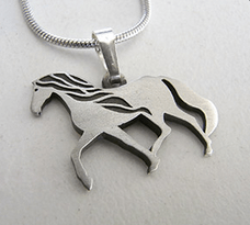 Brumby Silver Plated Pewter Pendant on Chain - Allegria Designs