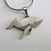 Humpback Whale Pendant on Necklace - allegria