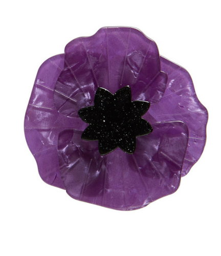 Purple Poppy Field  Brooch Erstwilder 2016
