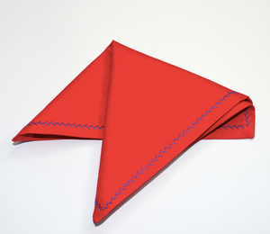 z Pocket Chief Red  blue contrast stitching   Unique Limited Edition By Rocklilywombats
